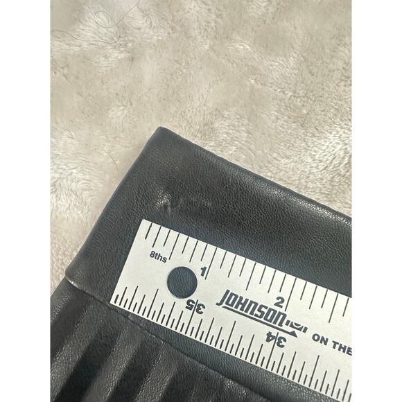 Zara Pleated Mini Skirt Women's XS Black Vegan Leather Button Accent - Picture 11 of 12